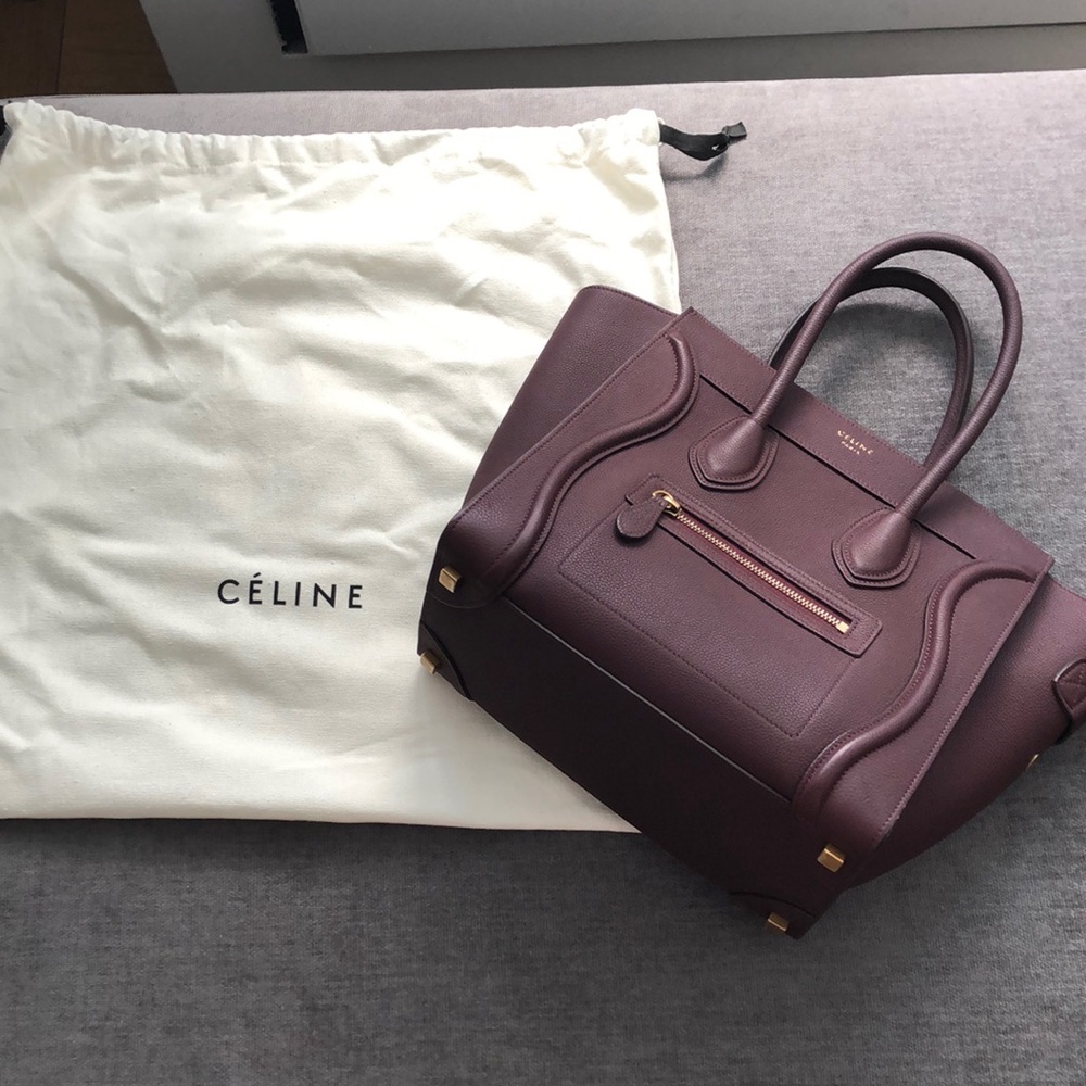 Celine Micro Luggage Baby Drummed Calfskin